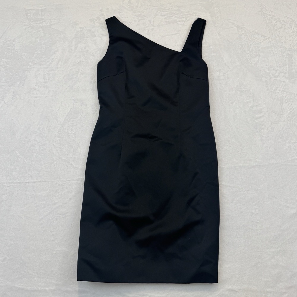 Laundry by Shelli Segal Black Sheath Dress Sleeveless Asymmetrical Size 4P